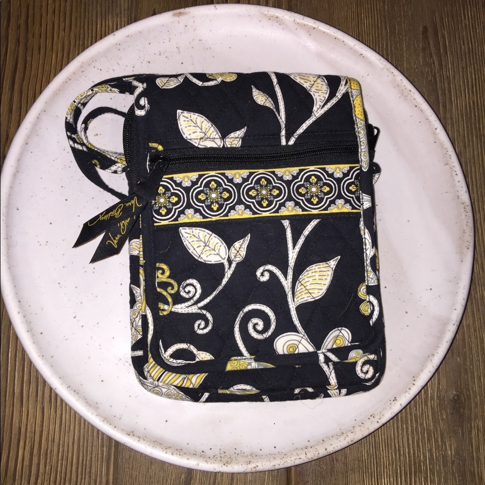 Vera Bradley Cross Body Bag - Black & Yellow